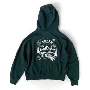 PINK Victoria's Secret Hooded Sweatshirt Full Zip Hoodie Green Skirt Nwt